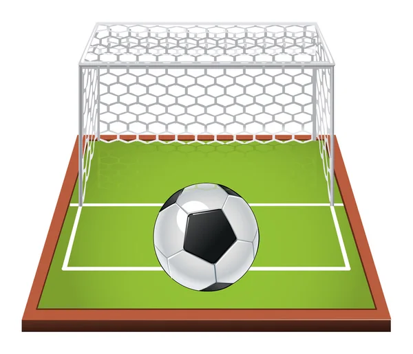 Fotbalový míč na zeleném travnatém pozadí — Stockový vektor