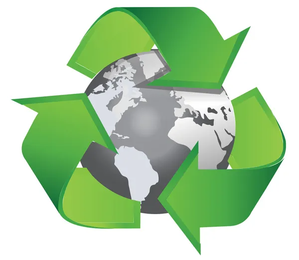 Recycle arrows earth — Stock Vector