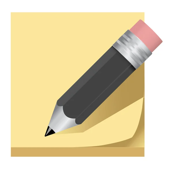 Post it note pencil icon — Stock Vector
