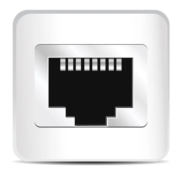 Icône de port réseau brillant — Image vectorielle