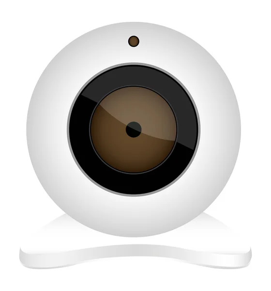 Icône webcam blanche — Image vectorielle