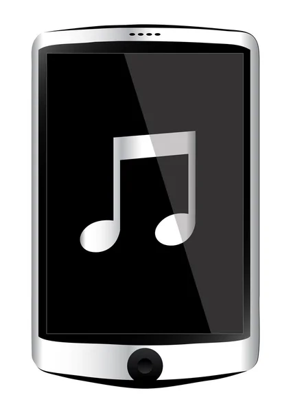Smart phone mobile with music sign — Stock Vector