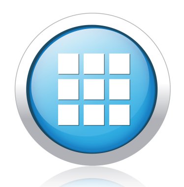 Menü Gümüş Mavi düğmeye tasarımı