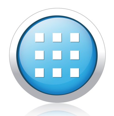 Menü Gümüş Mavi düğmeye tasarımı