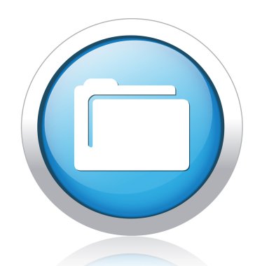 Klasör Gümüş Mavi düğmeye tasarım