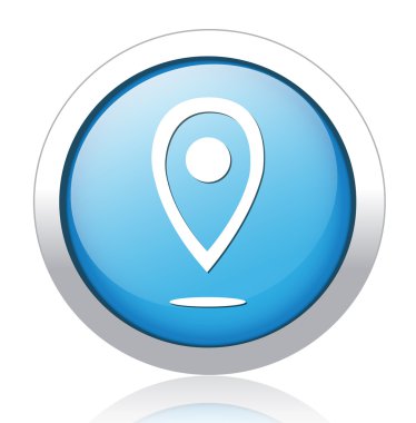 PIN tasarım gümüş mavi düğme