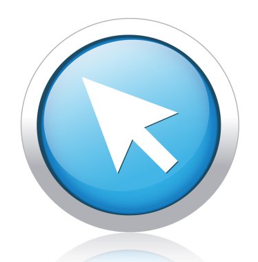 İmleç Gümüş Mavi düğmeye tasarım