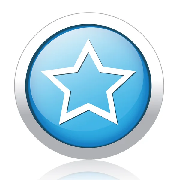 Star design silver blue button — Stock Vector