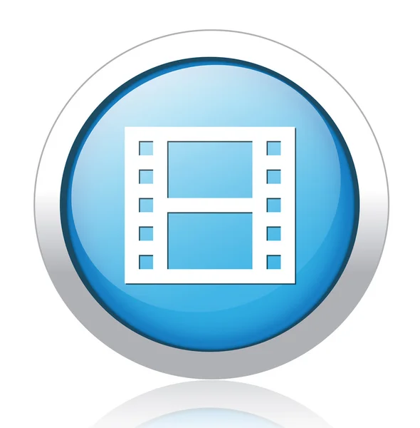 Film silber blauer Knopf Design — Stockvektor