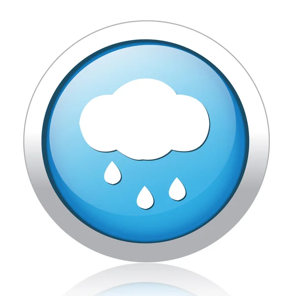 Projeto de botão azul de nuvem tempestuosa — Vetor de Stock