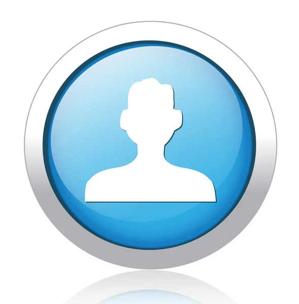 Profile silver blue button design — Stock Vector