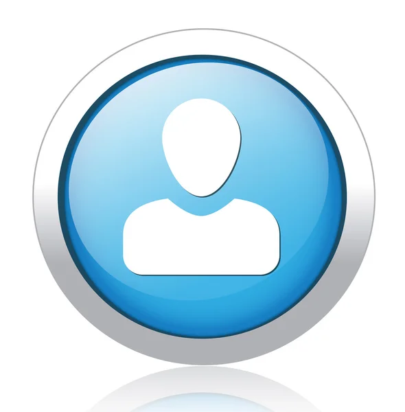 Profil argent bleu conception de bouton — Image vectorielle