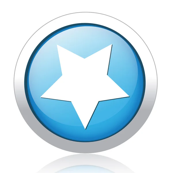 Niebieski przycisk gwiazda projekt srebrny — Wektor stockowy