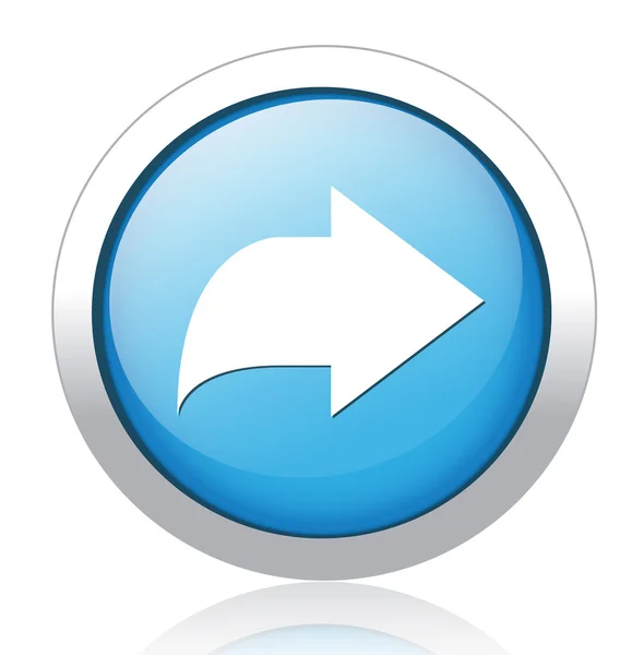 Flèche design bouton bleu argenté — Image vectorielle