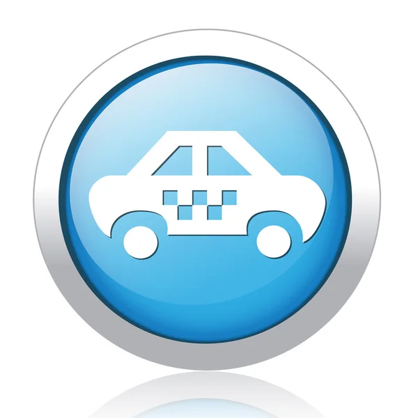 Diseño de taxi botón azul plata — Vector de stock
