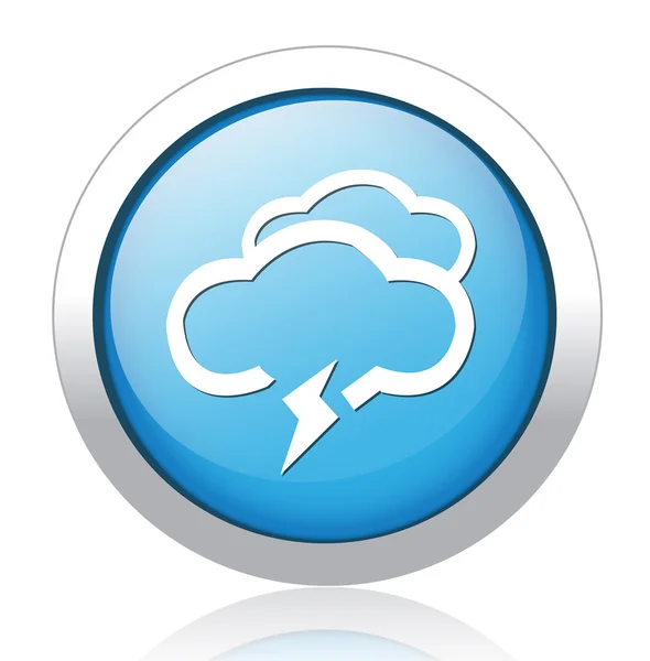 Stormy cloud blue button design — Stock Vector