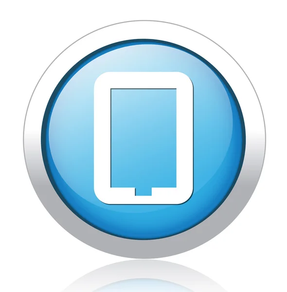 平板电脑银蓝色按钮设计 — 图库矢量图片