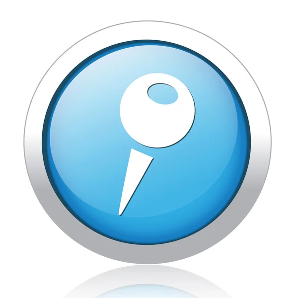 Pin design silver blue button — Stock Vector