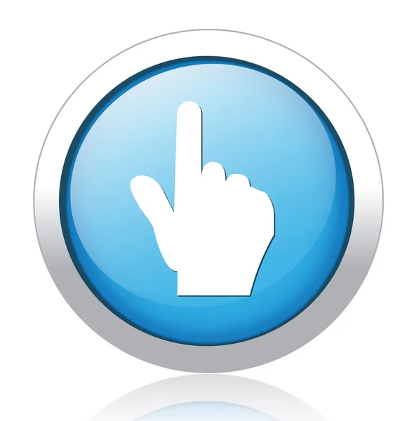 Diseño de botón azul plateado del cursor — Vector de stock