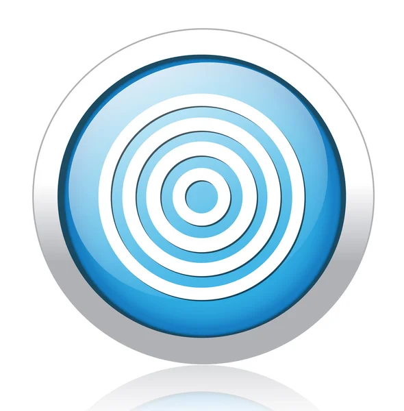 Diseño de ondas botón azul plateado — Archivo Imágenes Vectoriales