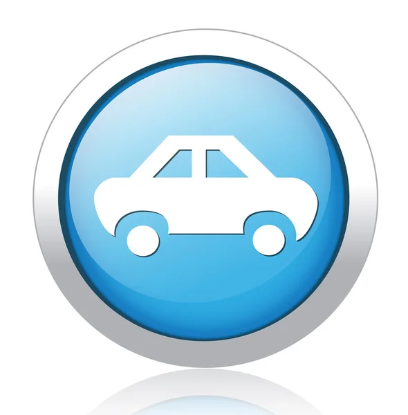 Auto design botão azul prata — Vetor de Stock