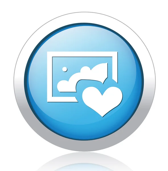 Favorite photos blue button design — Stock Vector