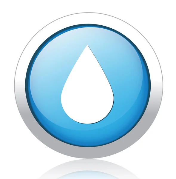 Droplet design silver blue button — Stock Vector