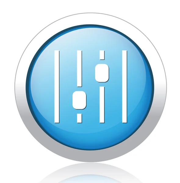 Ecualizador de plata azul botón de diseño — Vector de stock