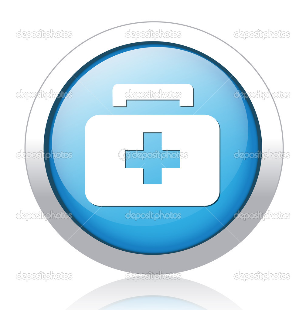 First aid kit design button