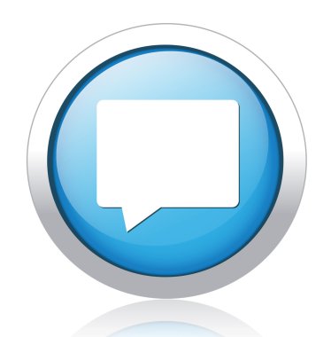 Konuşma balonu mavi düğme tasarım