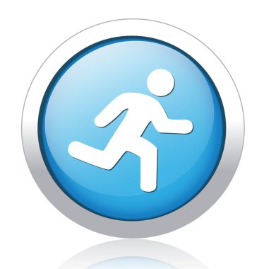 Acil çıkış mavi düğme tasarım