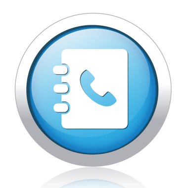 Telefon defteri Gümüş Mavi düğmeye tasarım