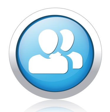 Kişiler Gümüş Mavi düğmeye tasarım