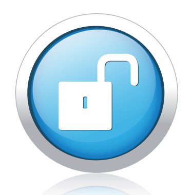 Kilidi Gümüş Mavi düğmeye tasarım