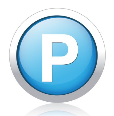 Park Gümüş Mavi düğmeye tasarım