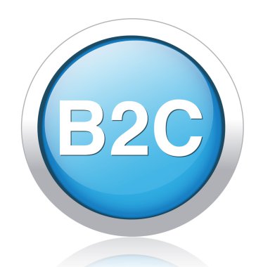 B2c Gümüş Mavi düğmeye tasarım