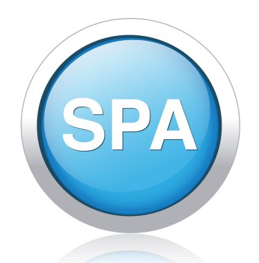 Spa Gümüş Mavi düğmeye tasarım