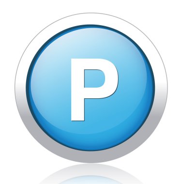 Park Gümüş Mavi düğmeye tasarım