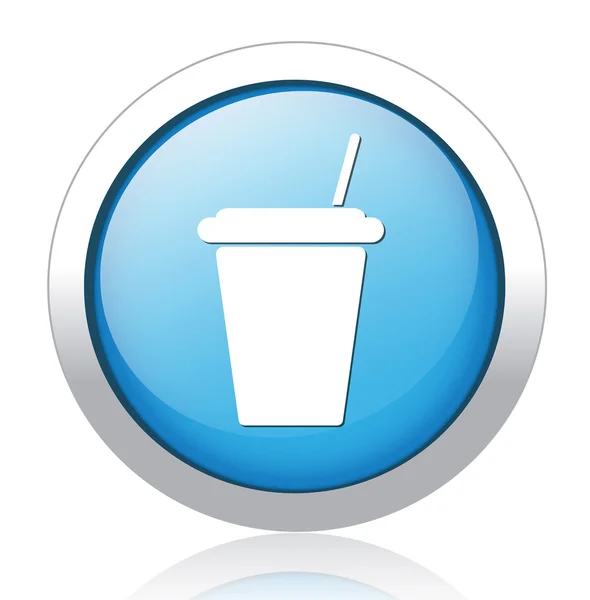 Nourriture cort argent bleu conception bouton — Image vectorielle