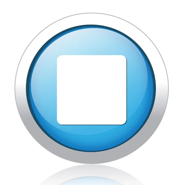 Stop silver blue button design — Stock Vector