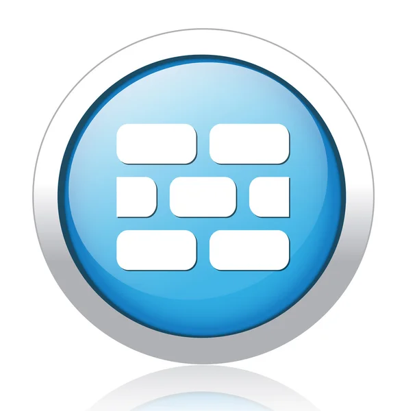 Brick wall design blue button — Stock Vector