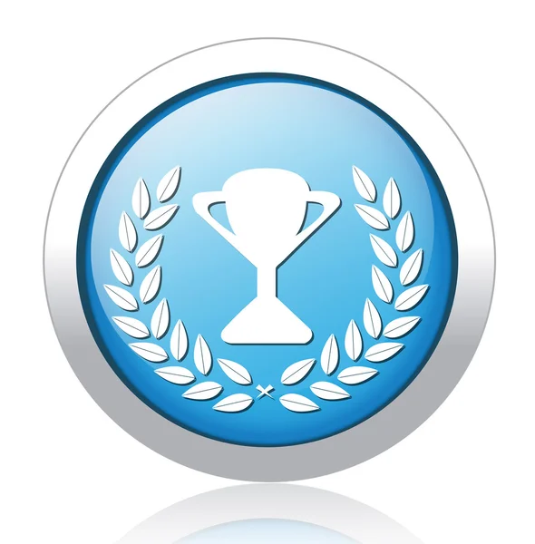 Winner silver blue button design — Stock Vector