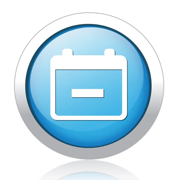 Calendrier design bouton bleu argenté — Image vectorielle