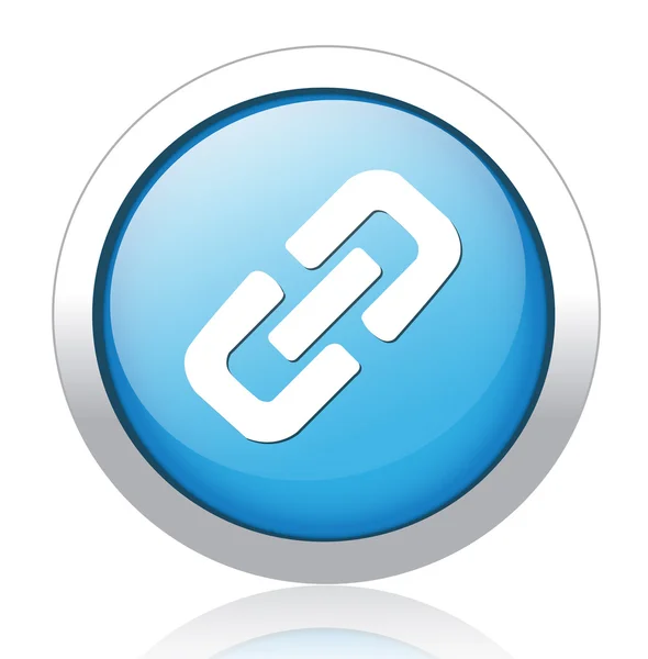 Chain links design blue button — Stock Vector