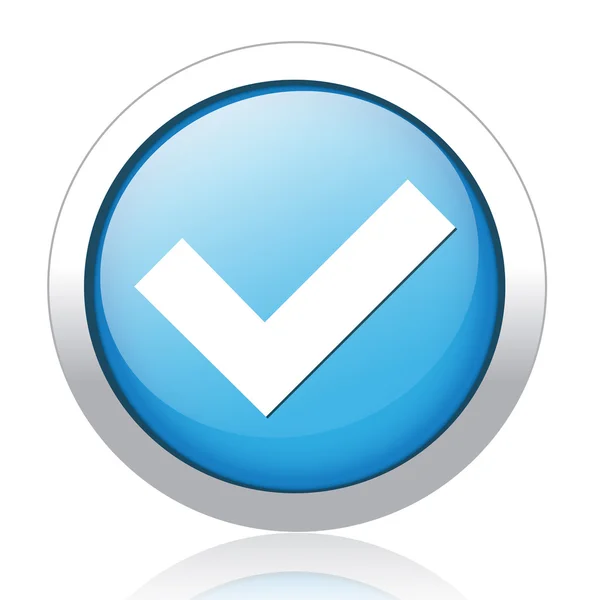 Affirmation design bouton bleu argenté — Image vectorielle