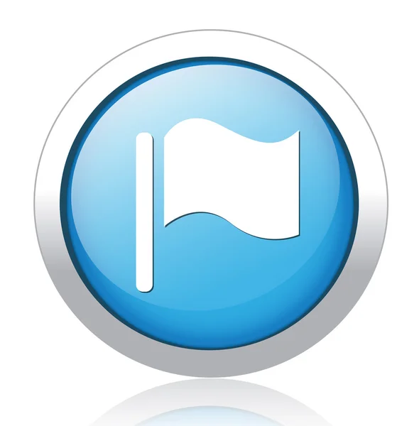 フラグの銀青色のボタン デザイン — ストックベクタ