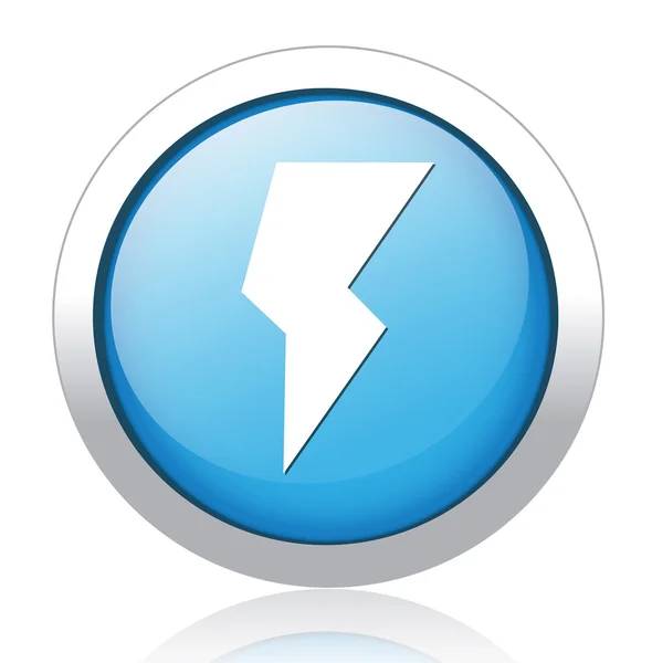 Lightning bolt blue button design — Stock Vector