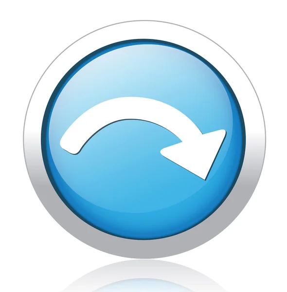 Flecha azul plata botón de diseño — Vector de stock