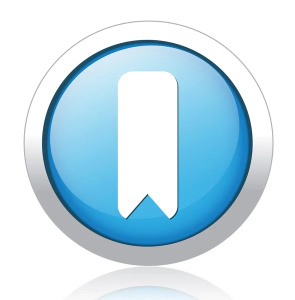 Bookmark zilveren blauwe knop ontwerp — Stockvector