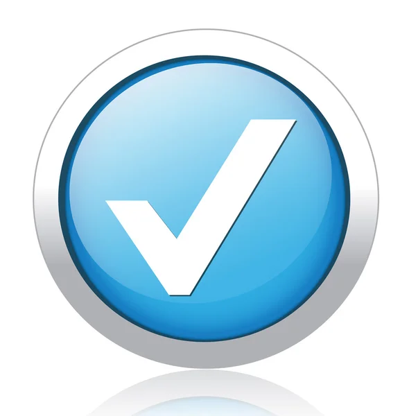 Afirmação azul prata botão de design — Vetor de Stock